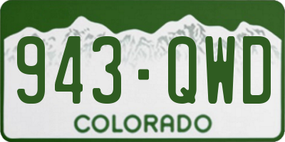 CO license plate 943QWD