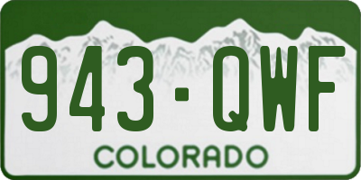 CO license plate 943QWF