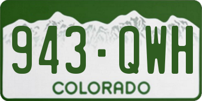 CO license plate 943QWH