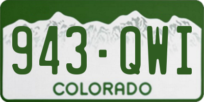 CO license plate 943QWI