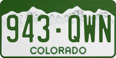 CO license plate 943QWN