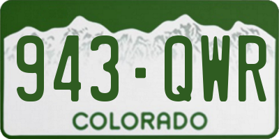 CO license plate 943QWR
