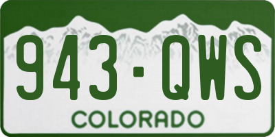 CO license plate 943QWS