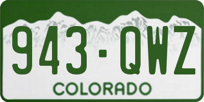CO license plate 943QWZ