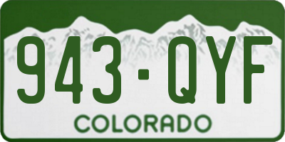CO license plate 943QYF