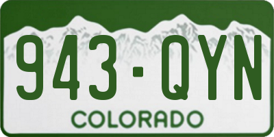 CO license plate 943QYN