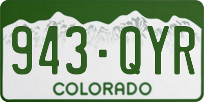 CO license plate 943QYR