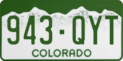 CO license plate 943QYT