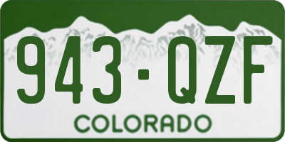 CO license plate 943QZF