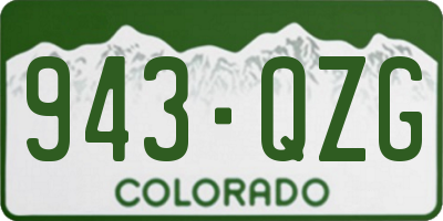 CO license plate 943QZG