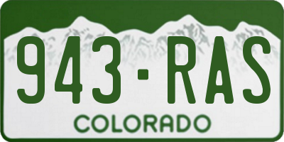 CO license plate 943RAS