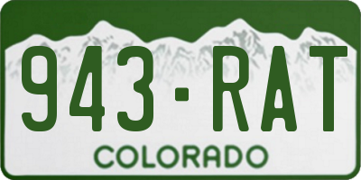 CO license plate 943RAT