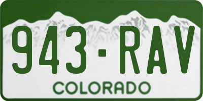 CO license plate 943RAV