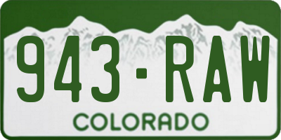 CO license plate 943RAW