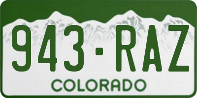 CO license plate 943RAZ