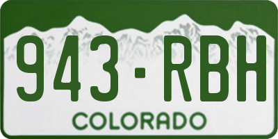 CO license plate 943RBH