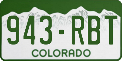 CO license plate 943RBT
