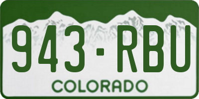 CO license plate 943RBU