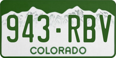 CO license plate 943RBV
