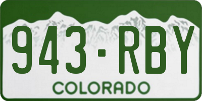 CO license plate 943RBY