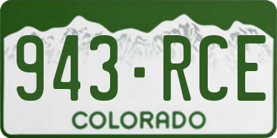 CO license plate 943RCE