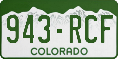 CO license plate 943RCF