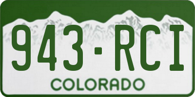 CO license plate 943RCI