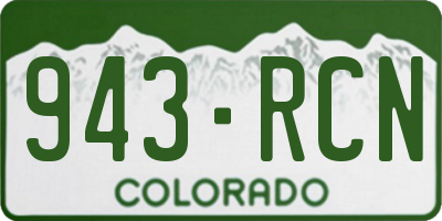 CO license plate 943RCN