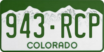CO license plate 943RCP