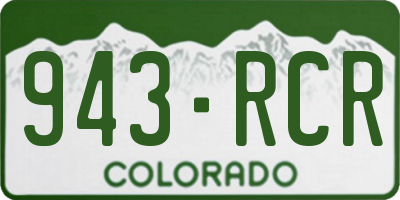 CO license plate 943RCR