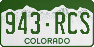 CO license plate 943RCS
