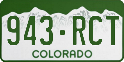 CO license plate 943RCT