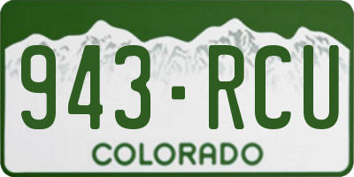 CO license plate 943RCU