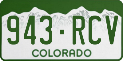 CO license plate 943RCV