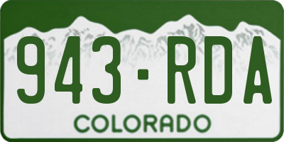 CO license plate 943RDA