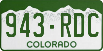 CO license plate 943RDC