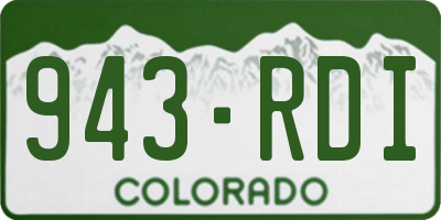 CO license plate 943RDI