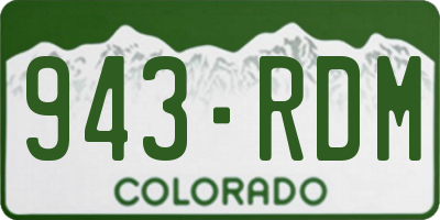 CO license plate 943RDM