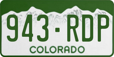 CO license plate 943RDP
