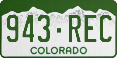 CO license plate 943REC