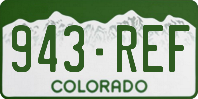 CO license plate 943REF