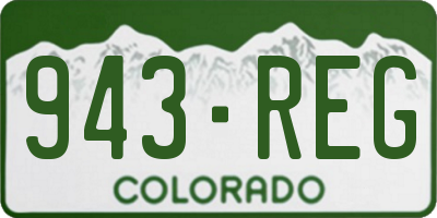 CO license plate 943REG