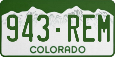 CO license plate 943REM