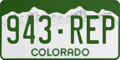 CO license plate 943REP