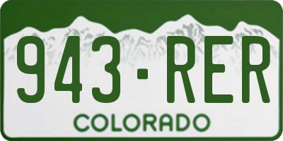 CO license plate 943RER