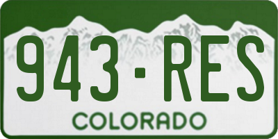 CO license plate 943RES