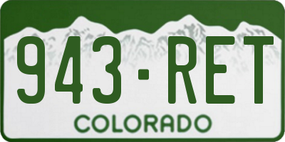 CO license plate 943RET
