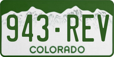 CO license plate 943REV