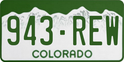 CO license plate 943REW