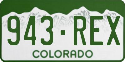 CO license plate 943REX